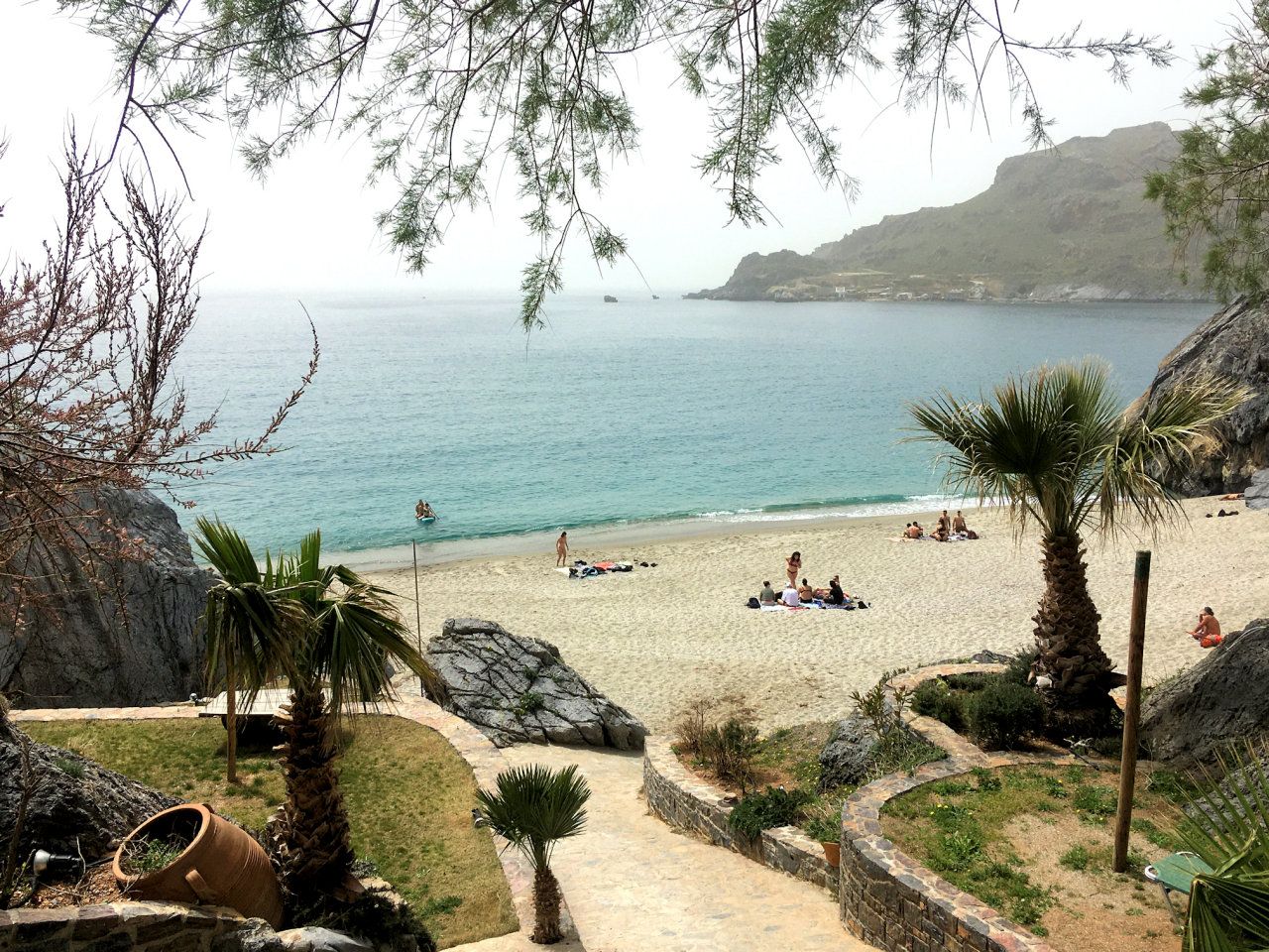 Ammoudaki Beach with Umbrellas and Sunbeds available, Plakias, Crete