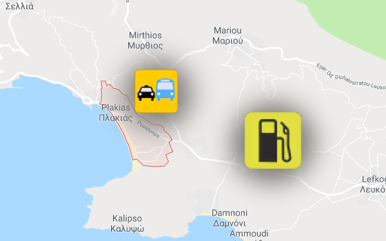 Taxi, buses, rent a car, car wash, gas station, oil station, diesel, rent motobike, rent bicycle, Plakias, Crete